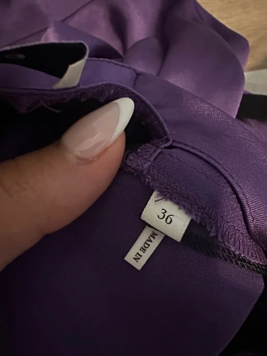 Sandro Titanic Satin Ruched Purple Dress size 36 (US 4) - Picture 11 of 12